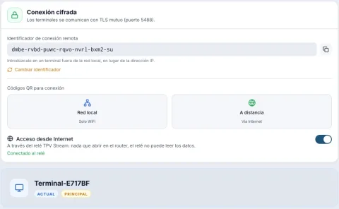 Ajustes de conexión cifrada con códigos QR para vincular en local y en remoto